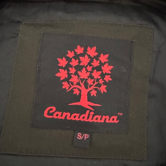 Canadiana Black Down Parka Winter Coat Jacket S - Picture 4 of 7
